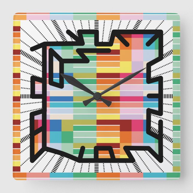 PIXELAT-kedjade tal av Masanser Fyrkantig Klocka (Framsida)