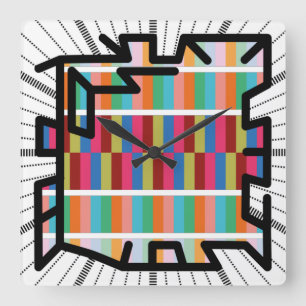 PIXELAT-kedjade tal av Masanser Fyrkantig Klocka