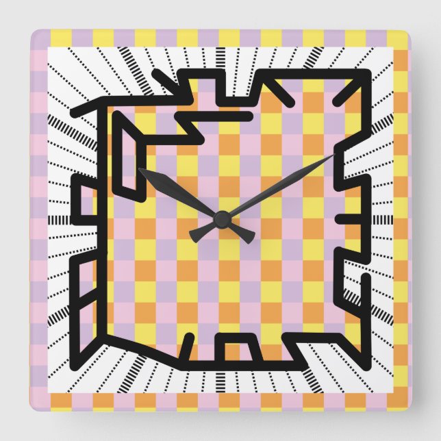 PIXELAT-kedjade tal av Masanser Fyrkantig Klocka (Framsida)