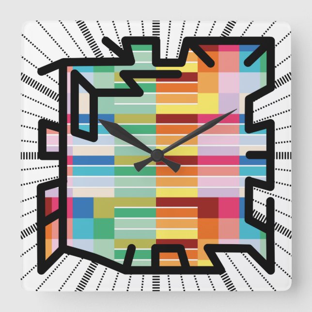 PIXELAT-kedjade tal av Masanser Fyrkantig Klocka (Framsida)