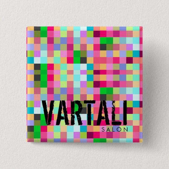 Pixelate Vartali kvadrerar knäppas Knapp (Framsida)
