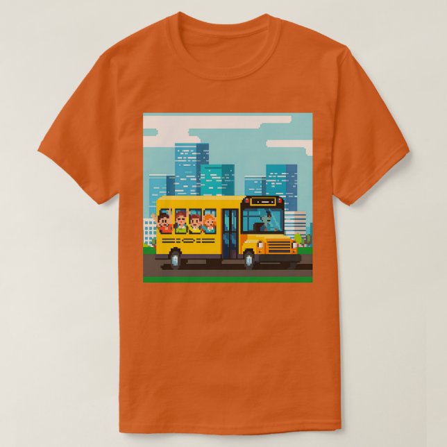 Pixelated Back to school T Shirt (Design framsida)