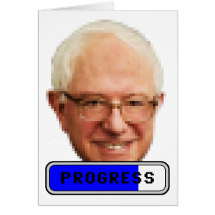 Pixelated Bernie Sanders - PROGRESS Hälsningskort