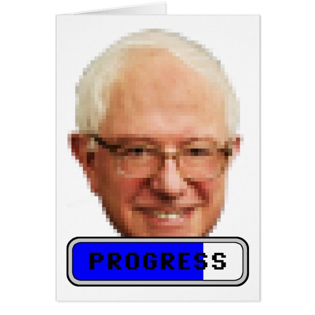 Pixelated Bernie Sanders - PROGRESS Hälsningskort (Framsidan)