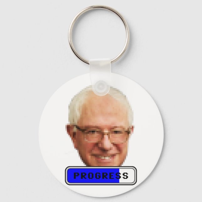 Pixelated Bernie Sanders - PROGRESS Nyckelring (Framsida)