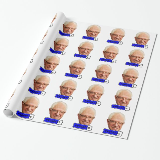 Pixelated Bernie Sanders - PROGRESS Presentpapper (Utrullad)