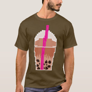 Pixelated Boba Mjölk Tea T Shirt