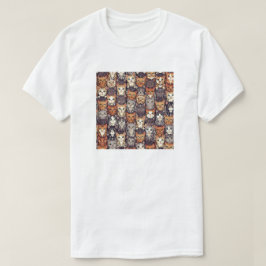 Pixelated Digital Colorful Cats T Shirt