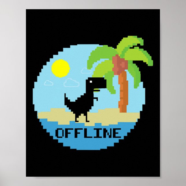 Pixelated Dinosaur Vacation Tech Enthusiasts Coder Poster (Framsidan)