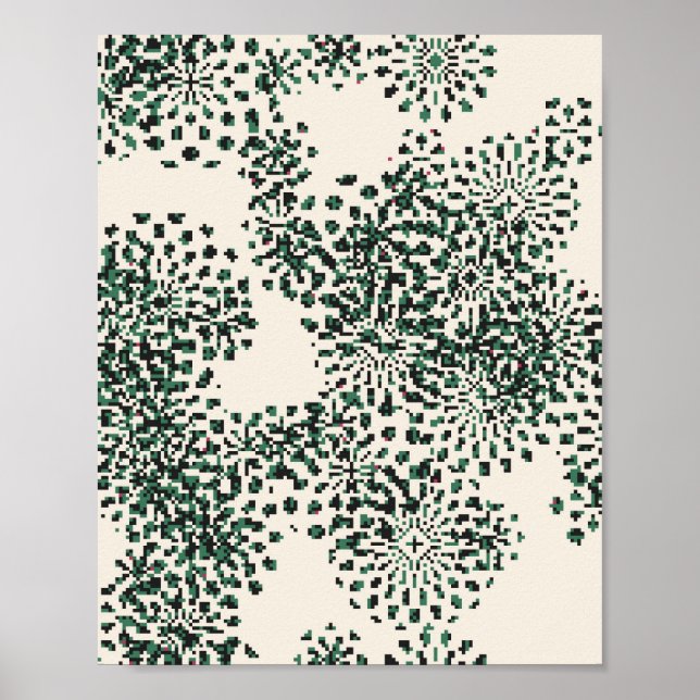 Pixelated Floral Pattern  Poster (Framsidan)