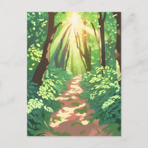 Pixelated Forest Paradise Vykort