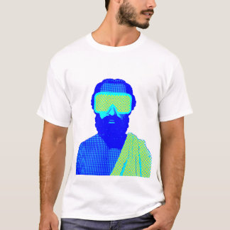 Pixelated Futuristic Bearded Figure Retro T Shirt