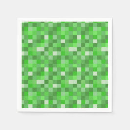 Pixelated Gamer Green Building Folded  Pappersservett