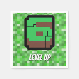 Pixelated Gamer Green Building Level Up 6 Pappersservett