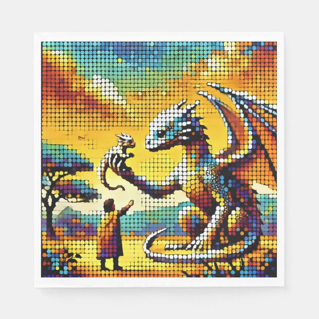 pixelated image of a dragon trainer pappersservett (Framsidan)