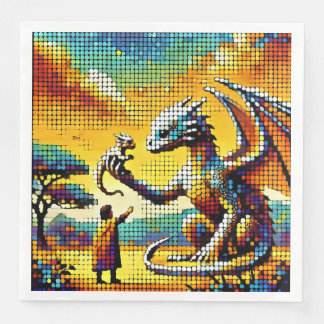 pixelated image of a dragon trainer pappersservett