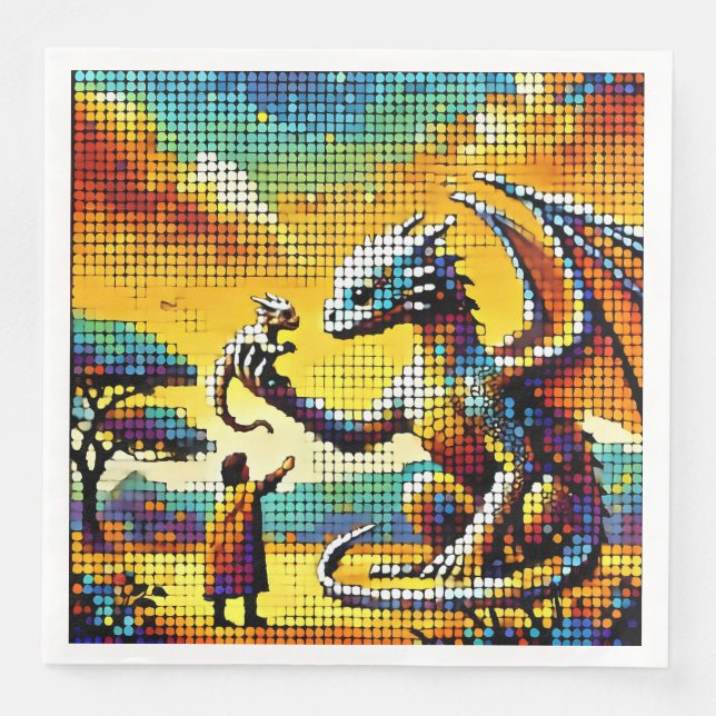 pixelated image of a dragon trainer pappersservett (Framsida)