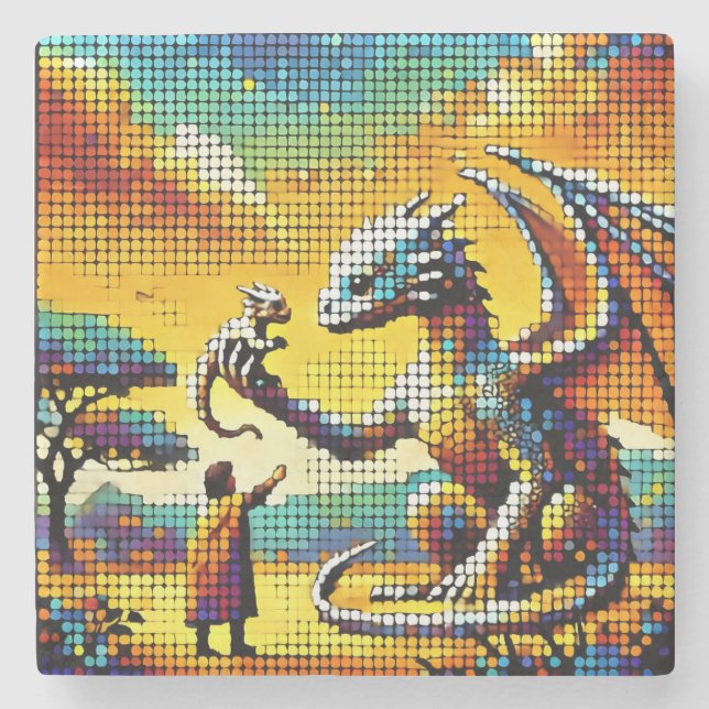 pixelated image of a dragon trainer stenunderlägg (Framsidan)