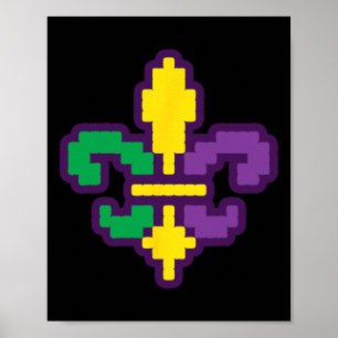 Pixelated Jester Hat Video Gamer E-sport Retro Mor Poster