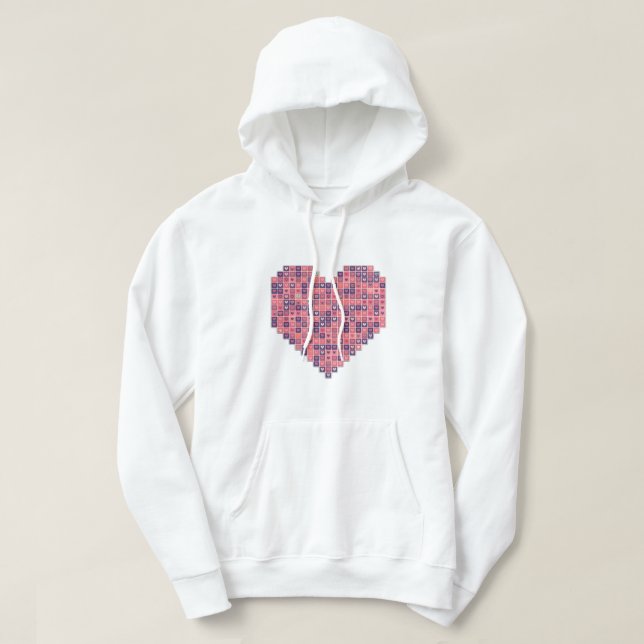 Pixelated Kärlek Hoodie (Design framsida)