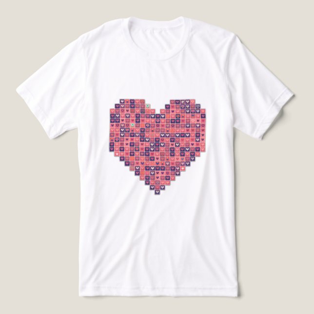 Pixelated Kärlek T Shirt (Design Framsida)