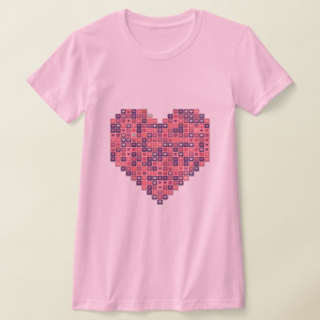 Pixelated Kärlek T Shirt (Laydown)