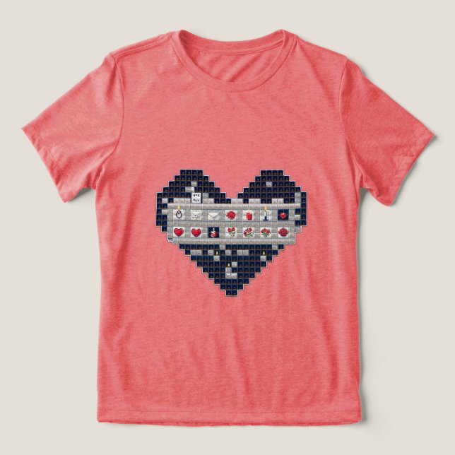 Pixelated Kärlek T Shirt (Design Framsida)