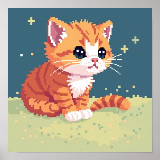 Pixelated Kitten Poster (Framsidan)