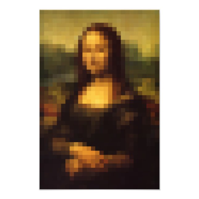 Pixelated Mona Lisa 2 Fototryck (Framsidan)