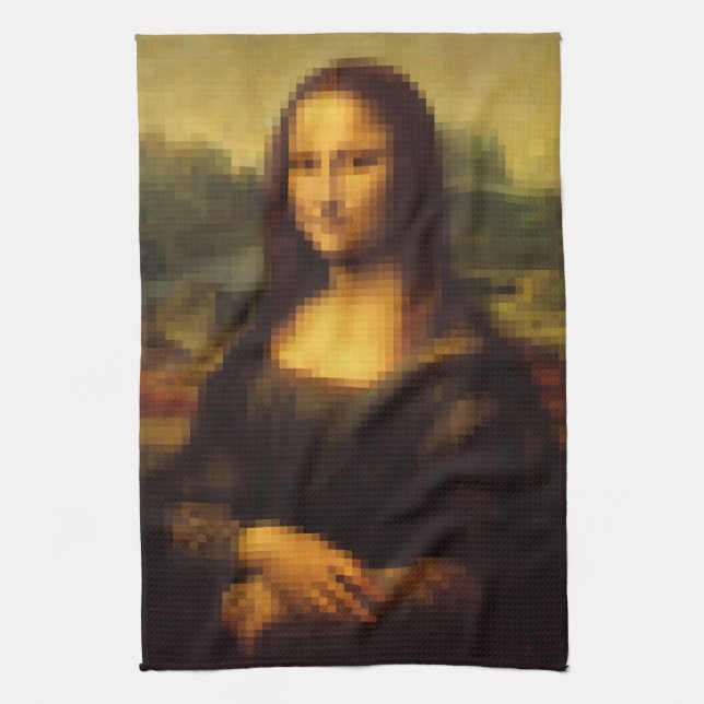 Pixelated Mona Lisa Kökshandduk (Vertikal)