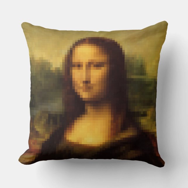 Pixelated Mona Lisa Kudde (Framsida)