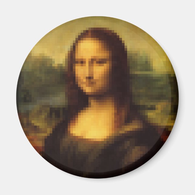 Pixelated Mona Lisa Magnet (Framsidan)