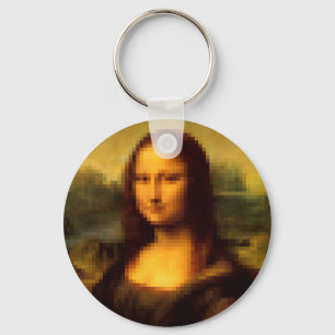 Pixelated Mona Lisa Nyckelring