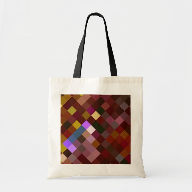 Pixelated Mönster - Brown Tygkasse (Framsidan)