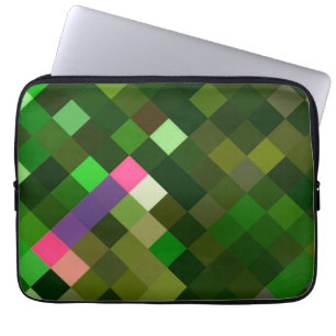 Pixelated Mönster - Grönt Laptop Fodral