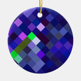 Pixelated Mönster - Indigo Julgransprydnad Keramik
