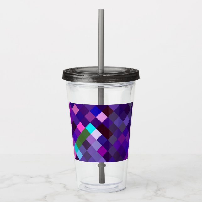 Pixelated Pattern - Purple Take Away Mugg (Framsida)