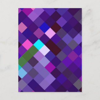 Pixelated Pattern - Purple Vykort