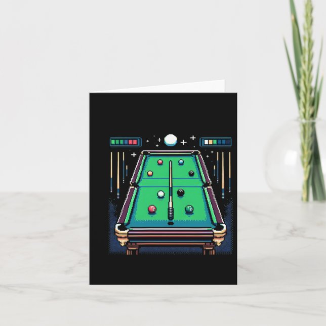 Pixelated Pot 8-bitars Billiards Kort (Framsida)