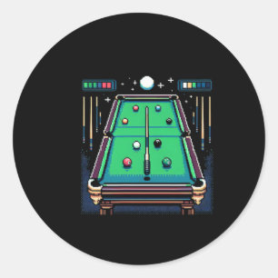 Pixelated Pot 8-bitars Billiards Runt Klistermärke