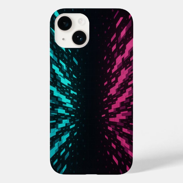 Pixelated Reality iphone case - Neon Cyber Art (Baksida)