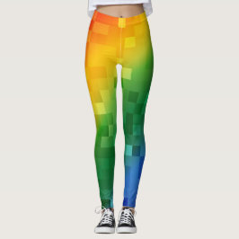 Pixelated regnbåge leggings