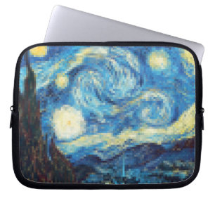 Pixelated Starry Night av Van Gogh Laptop Sleeve