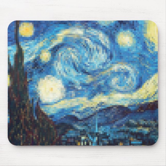 Pixelated Starry Night av Van Gogh Musmatta (Framsidan)