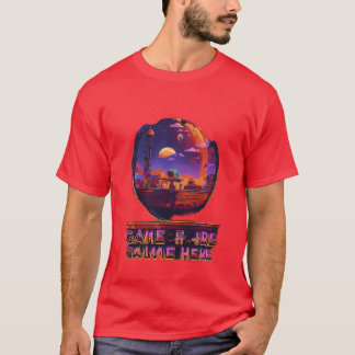 Pixelated Sunset Äventyr T-Shirt