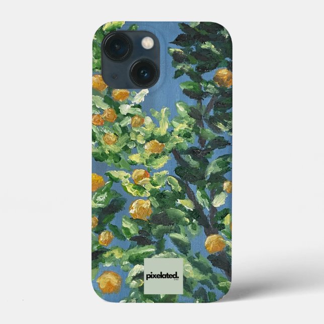 PixelatedDino Citrus Träd Oljemålning iphone case (Baksida)