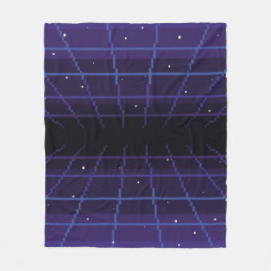 pixelbilder av 80s Retro-sci-Fi-bakgrund. Pixel Fleecefilt