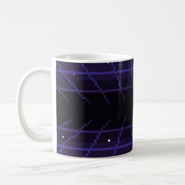 pixelbilder av 80s Retro-sci-Fi-bakgrund. Pixel Kaffemugg (Vänster)
