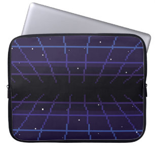 pixelbilder av 80s Retro-sci-Fi-bakgrund. Pixel Laptop Fodral