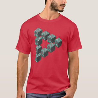 Pixelblock Omöjlig Penrose Triangel Sheld T Shirt